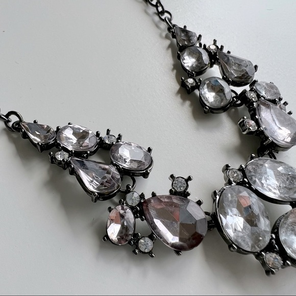 Grey Crystal Statement Necklace - Picture 3 of 5